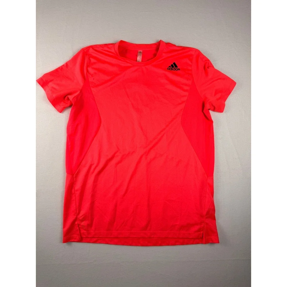 Adidas Mens XL Neon Coral Orange Performance Training Running T-Shirt